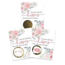 My Scratch Offs - Tarjetas de rascar florales rosadas de Soon to be Mrs Scratch Off para juegos de despedida de soltera y regalos de boda para 26 invitados con 2 ganadores