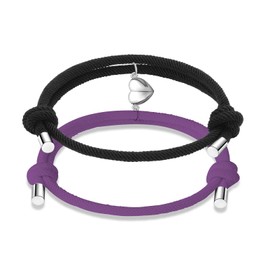 Sfoni Purple Bracelets Adjustable Bracelet for Men, Matching Bracelets for Couples, Couple Bracelets Long Distance Bracelets Birthday Valentines Christmas Gifts Friendship Gifts for Her Girls
