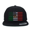 USA Mexico Flag Combination Snapback Cap HAT Embroidered (Black)