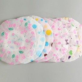 Shower Waterproof Hair Cap (4 Pcs) with Ribbons (4 Pcs) 00632WT 2ea