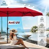 MFSTUDIO 13FT Double-Sided Outdoor Patio Umbrella, Large Rectangular Market Table