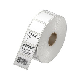 1.25" x 1" Thermal Labels | 4 Rolls | 5520 Labels | fits Zebra, Godex, Arkscan, iDPRT, Offnova Thermal Label Printers and More | Blank White Adhesive Stickers by Ecotherm