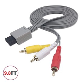 WICAREYO AV Cable Lengthened 9.8ft Audio Video AV RCA Video Cord TV Composite Cable Compatible for Wii Wii U Console