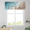 Curtain Valance for Windows Teal Blue Geometric Modern Aesthetic Rod