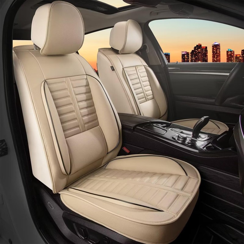 RAWAKORW Front Seat Covers Fit for Toyota Highlander:2008-2025 Waterproof Faux