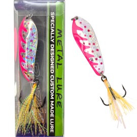 SEABUZZ Asymmetric Blinker 23g/7 cm - Pike Perch Zander Fishing Lure - Bait with Treble Hook - Metal Spoon Hard Bait - Spinner Fishing Sport Set - Fishing Spoon - Pike Bait - Perch Bait (HPT)