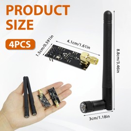 NRF24L01+ PA + LNA Wireless Transceiver RF Module, NRF24L01 + PA + LNA with Antenna, Wireless Transceiver Module, Wireless Module Wireless Transceiver Module 2.4G 1100 Mt, for Network Applications