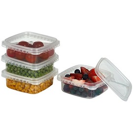 Clear Deli Food Storage Containers With Lids Tamper evident security system and easy stackable and space saver shape Restaurant Take Out/Freezer micro