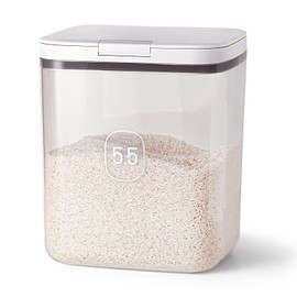 LivLab - Dispensador de harina grande de 5,5 l/5,81 qt/5 kg para mantener tu harina fresca y seca fácilmente con esenciales de cocina