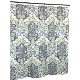 Serafina Home Hotel Quality Fabric Bathroom Shower Curtain: Floral Paisley Moroccan Damask (72 x 70 inches)