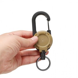 Wire carabiner key ring reel holder key ring mountaineering tongs 02Carabireel Holder-Khaki 4ea