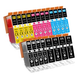 Printer Cartridges Compatible with Canon PGI-570 CLI-571 for Canon Pixma TS5050 TS5000 TS5051 TS5053 TS5055 TS6050 TS6051 TS6052 MG5750 MG5751 MG5752 MG5753 MG5753 MG6800 MG6850 MG6851 MG6852 MG6853