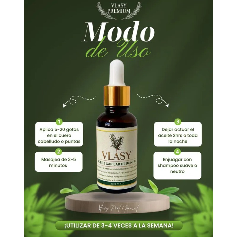 Vlasy Romero Aceite Capilar Anticaída Kit 2 Piezas 30 Ml
