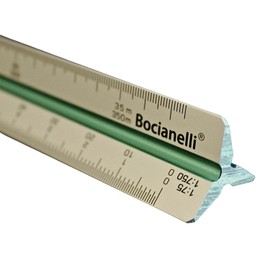 Triangular Scale 30 cm - Scale Ruler - Aluminium Scale Ruler - Triangular Scale 1:10 1:20 1:25 1:50 1:75 1:100 1:125 1:200 1:250 1:500 1:750 1:1250