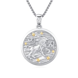 REDSUN Constellation Chain, Zodiac Necklace 925 Sterling Silver Constellation Pendant 12 Constellation Oxidised Necklace Jewellery for Women and Girls, Sterling Silver