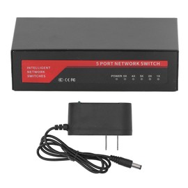 5 Port Gigabit Ethernet Network Switch 10 100 1000Mbps Ethernet Network Switch Hub Shunt for Office Dormitory Home US Plug 110V to 220V