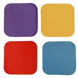 YUYUDEHM 4 Pack Rubber Jar Opener Pads, Rubber Jar Opener Gripper Pad, Non Slip Heat Insulation Silicone Square Jar Openers (Yellow/Blue/Red/Purple)