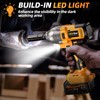 1000N Cordless Impact Wrench 1/2 inch, Brushless Motor, Built-in LED,