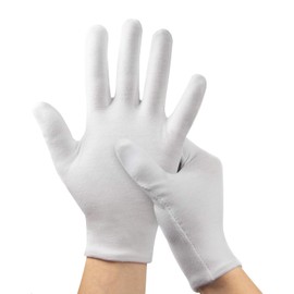 CVNRCLP Cotton Eczema Gloves - 3 Pairs of Breathable White Gloves for Men and Women - Machine Washable, Ideal for Dry Hands and Eczema Relief