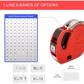 Motex Genuine Motex MX-5500 New Version 1 Line 8 Digits Price Tag Gun w Labels & Ink - Red