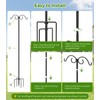 MoKo Double Shepherds Hooks, 88 in Bird Feeder Pole 0.9