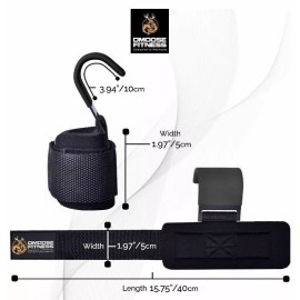 GRIP DMoose Fitness Weight Lifting Hooks Grip (Pair) Padded Neoprene Workout Gloves