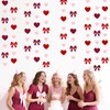 Heart Bow Decorations Burgundy Red Pink Heart Bow Hanging Garland