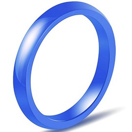 Jude Jewelers 3mm Plain Simple Ceramic Ring Wedding Band Classical Anniversary Stackable (Blue, 9)