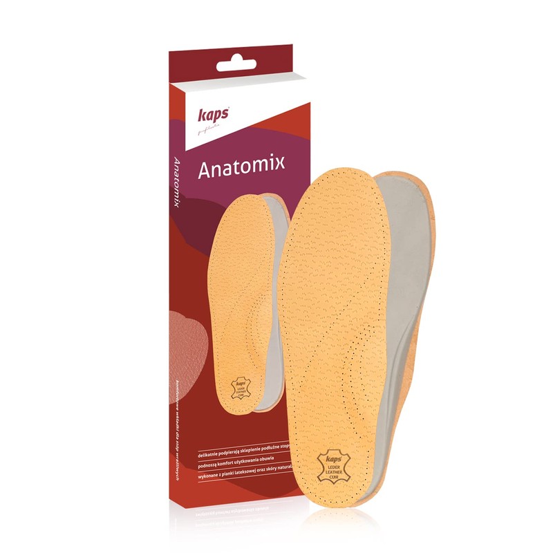Orthotic leather insoles for fallen longitudinal arch, Kaps Anatomix, all