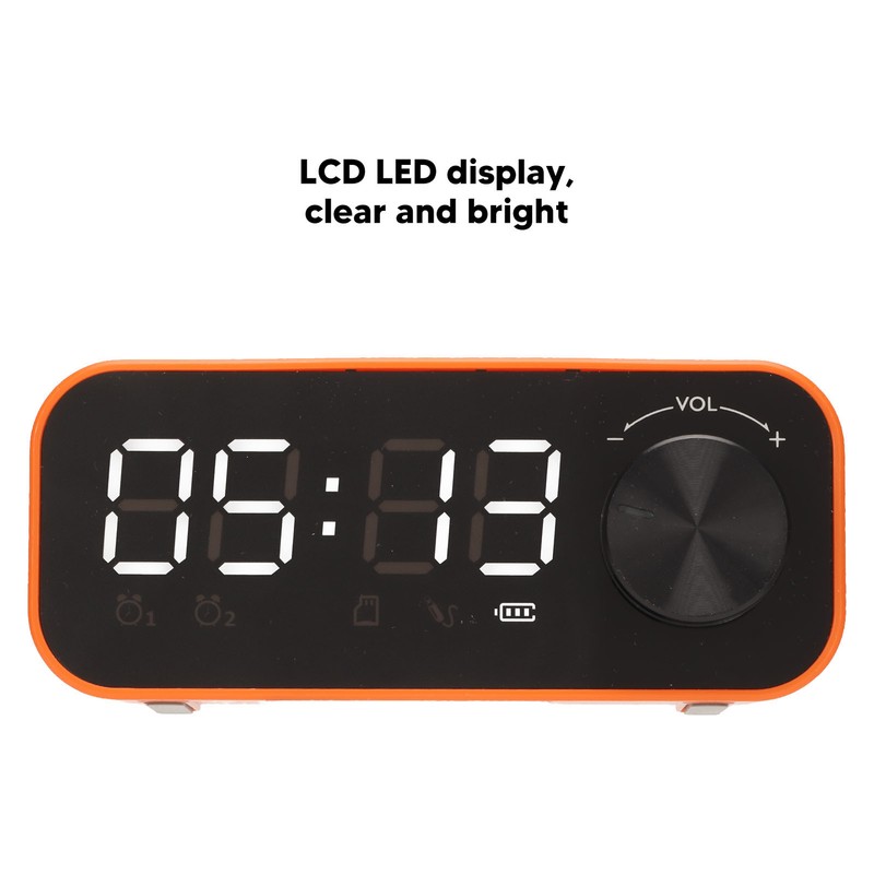 Mini Bluetooth Speaker Heavy Bass Dual Alarm Clock Portable Wireless