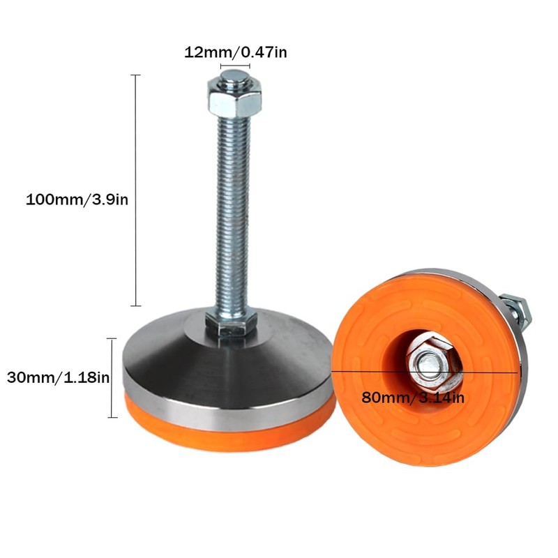 MROUDELUO Heavy Duty Leveling feet,Leg Leveler 3.14" Dia Base,Adjustable Leveling
