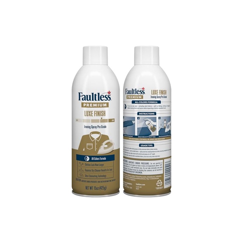 Faultless Premium Luxe Ironing Spray (15 Oz, 2 Pack) -