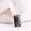 Natural Astrophyllite Bar Crystals Pendant Necklace, Rectangle Cabochon Gemstone, Energy