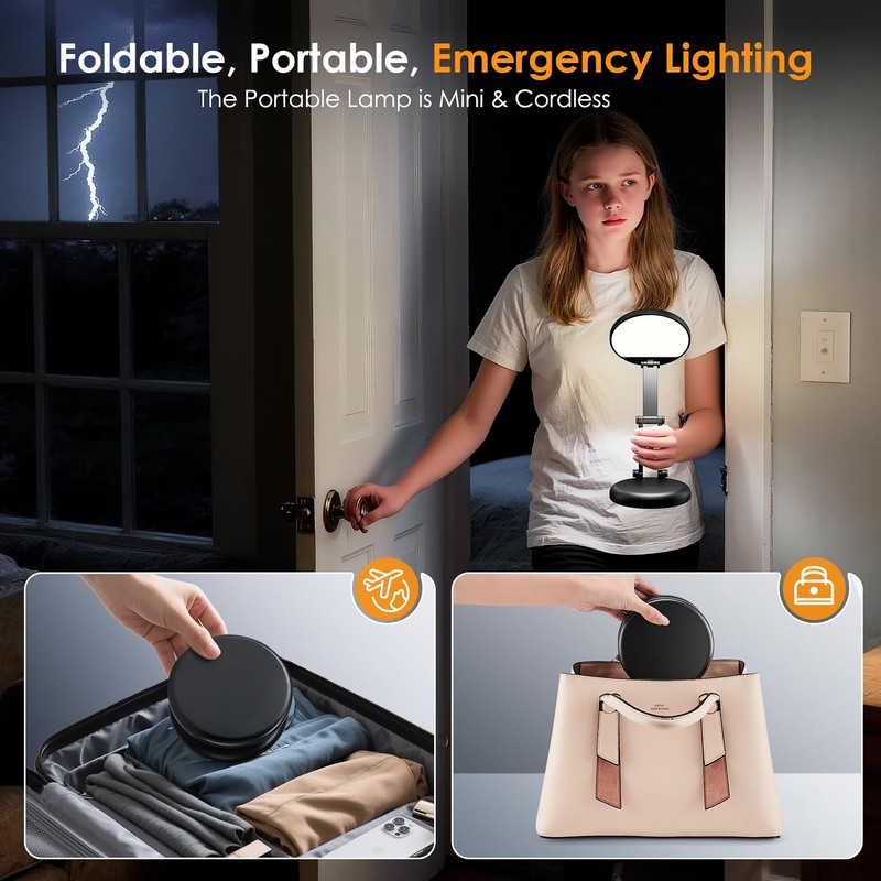 One Fire Battery Operated Lamp, 3600mAh Cordless Lamps Rechargeable Cordless