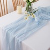 Chuqing Chiffon Table Runner, Light Blue, Decorative Table Runner, Table