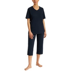Uncover by Schiesser Women's 3/4 Pyjamas, darkblue