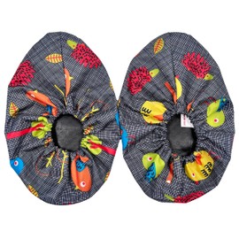 5 Pairs Kids Shoe Covers Reusable Non Slip Washable Dustproof Durable Waterproof Boots Cover For Indoors Floors Kindergarten Elementary School Black L Naee