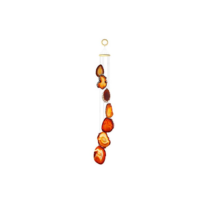 KYEYGWO Red Agate Discs Geode Wind Chime Sun Catcher Crystal