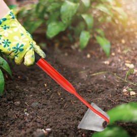 QUINTRA Hand Hoe Household Plowing Weeding Vegetable Gardening Hoe Multiple Specifications Agricultural Tools Made of Thickened Steel Weed Cutter (Red, One Size)