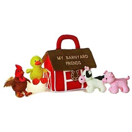 Aurora® Engaging Baby Talk™ My Barnyard Friends II™ Baby Stuffed Animal - Sensory Delight - Interactive Learning - Multicolor 8 Inches