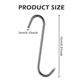 Sivono Pack of 20 Stainless Steel Butcher Hooks, S-shaped Wall Hooks, Smoking Hooks, Meat Processing for Hanging, Butchers, Smoking, Grilling, and Hanging to Dry (15 cm)