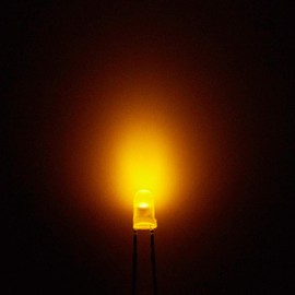 Chanzon 100 pcs 3mm Yellow Diffused LED Diode Lights (Frosted Lens Round DC 2V 20mA) Lighting Bulb Lamps Electronics Components Indicator Light Emitting Diodes