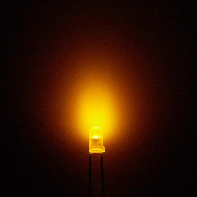Chanzon 100 pcs 3mm Yellow Diffused LED Diode Lights (Frosted