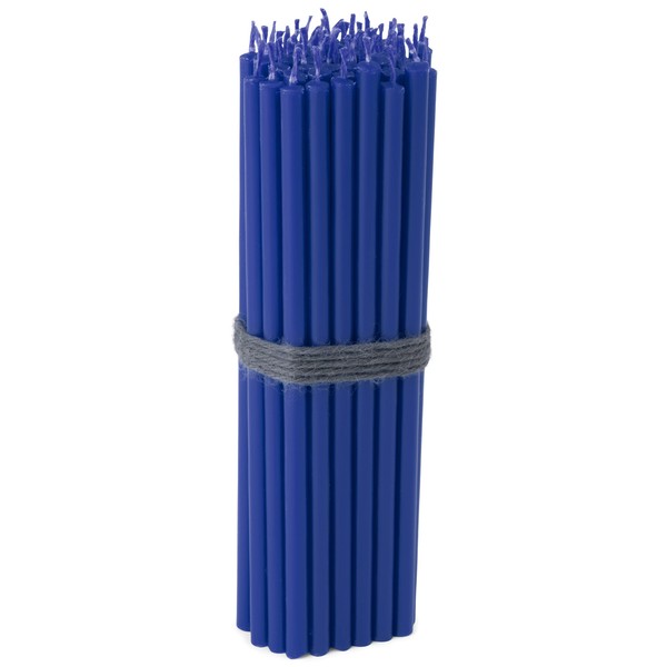 NKlaus - 50 x Taper Candles Blue Soot Free Drip-Free