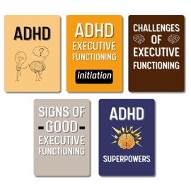 ADHD Executive Functioning Toolkit - ADHD Coping Flash Cards for Self Regulation - Therapy Tools & Activities for Managing Neurodivergence - ADHD Superpower Flashcards - ABA Therapy Materials