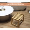 Sansnow Bamboo Stool for Living Room/Bedroom, Bamboo Shoes Changing Stool,