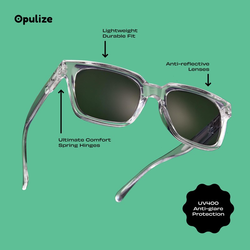 OPULIZE ERA Reading Sunglasses for Men & Women - Black