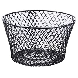 Small Metal Rectangular, Oval and Round Wire Baskets with Handles, Black and White, 4-ct Sets (Round Black Without Handles)