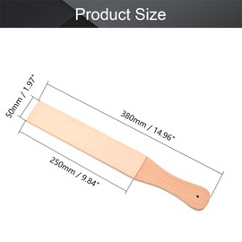 Utoolmart Wooden Handle Leather Sharpening Board, for Knife Sharpening 2" by 15" Double-sided Handmade Razors Polishing Board, for Sharpening Honing Knives, 1 Pcs