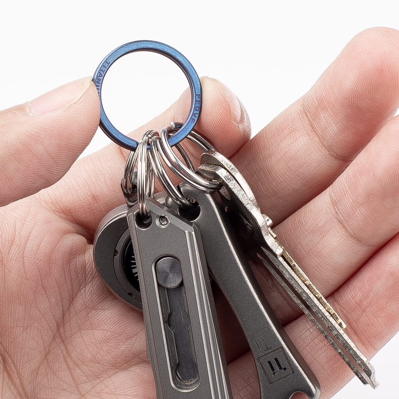 FEGVE Titanium Key Chain Rings Split Rings 4 Pack –